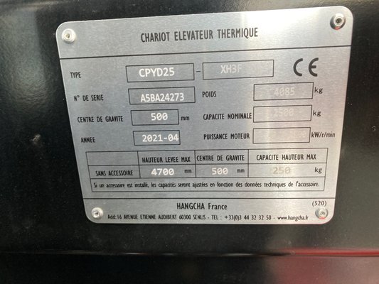 Chariot élévateur gaz Hangcha XF25G