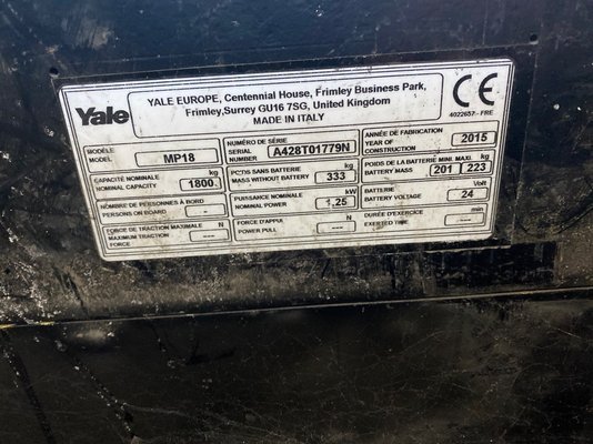 Transpalette électrique Yale MP18