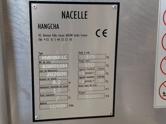 Nacelle à mât vertical Hangcha HV80M-LC 
