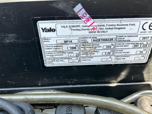 Transpalette électrique Yale MP18