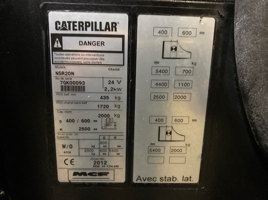 Gerbeur porté debout Caterpillar NSR20N