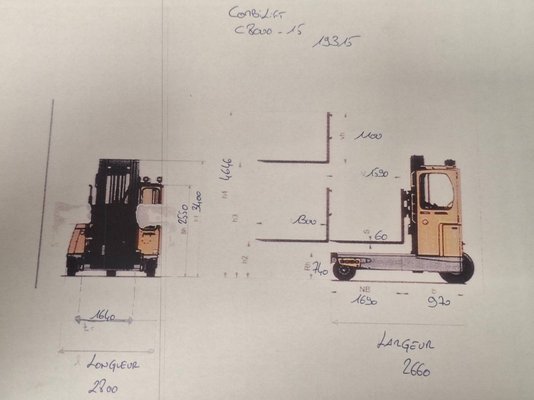 Chariot élévateur latéral multidirectionnel Combilift C8000-15